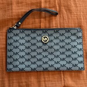 Michael Kors Blue Logo Wristlet